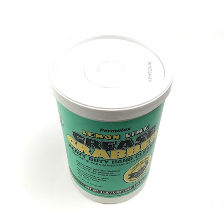 Permatex Cleaner, Hand, Grease Grabber Lemon Lime, 4 Lb Plastic Tub 13106